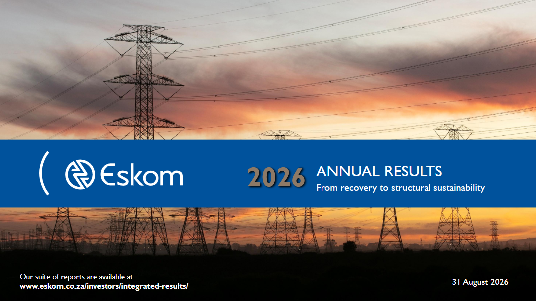 Eskom Annual Results PDF. Photo: Eskom