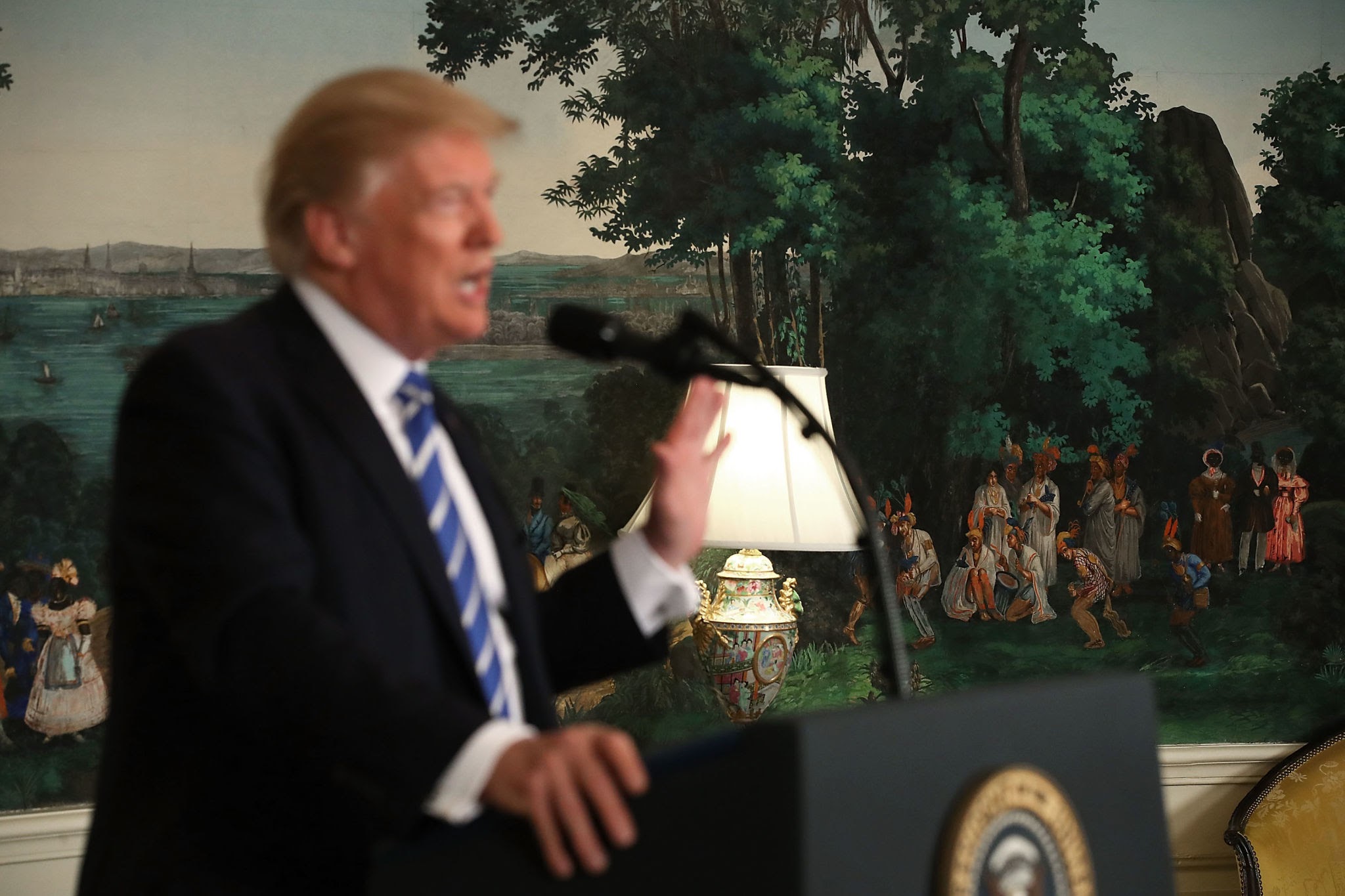 President Donald Trump Officiating. Source: Mark Wilson / Getty Images