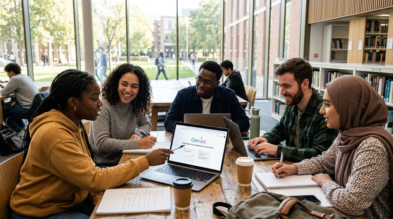 A  group of university students using Google Gemini. Photo: News Definition