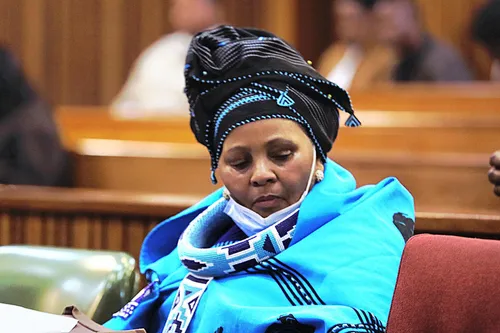Former National Assembly Speaker Nosiviwe Mapisa-Nqakula seated in the Gauteng High Court in Pretoria during her corruption trial.